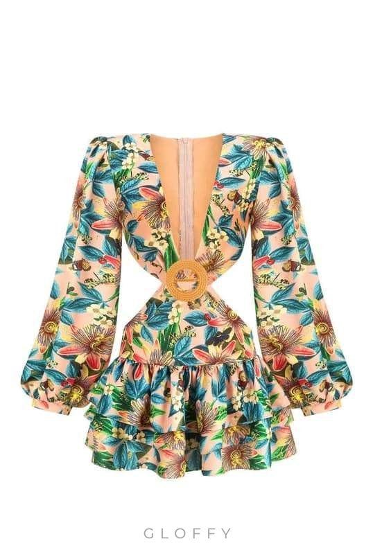 Edana Cut-out Katmanlı Mini Elbise