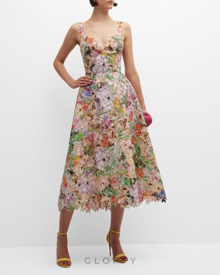 Viola Dantel İşlemeli Midi Elbise