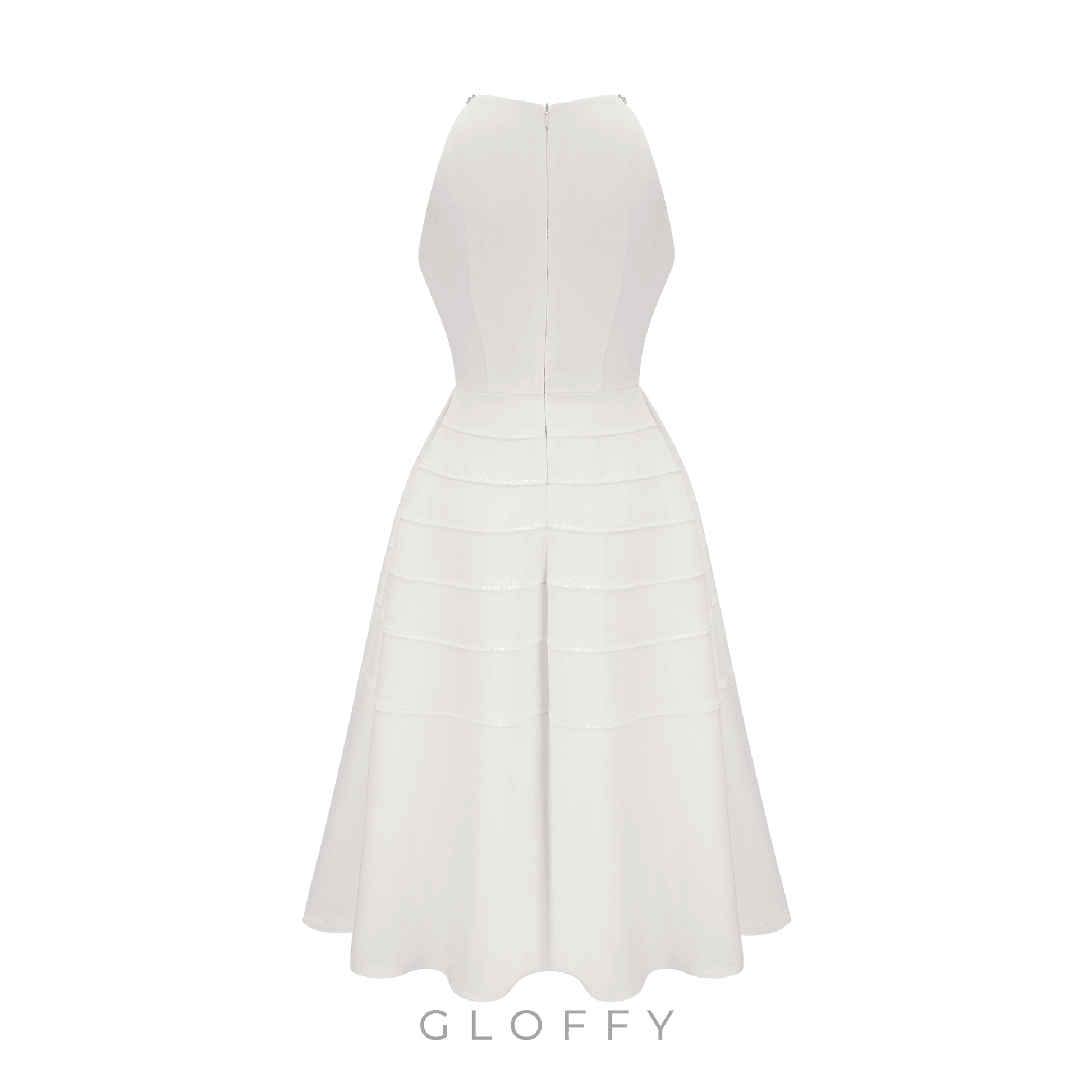 Élodie Taş Yaka Detaylı Midi Elbise