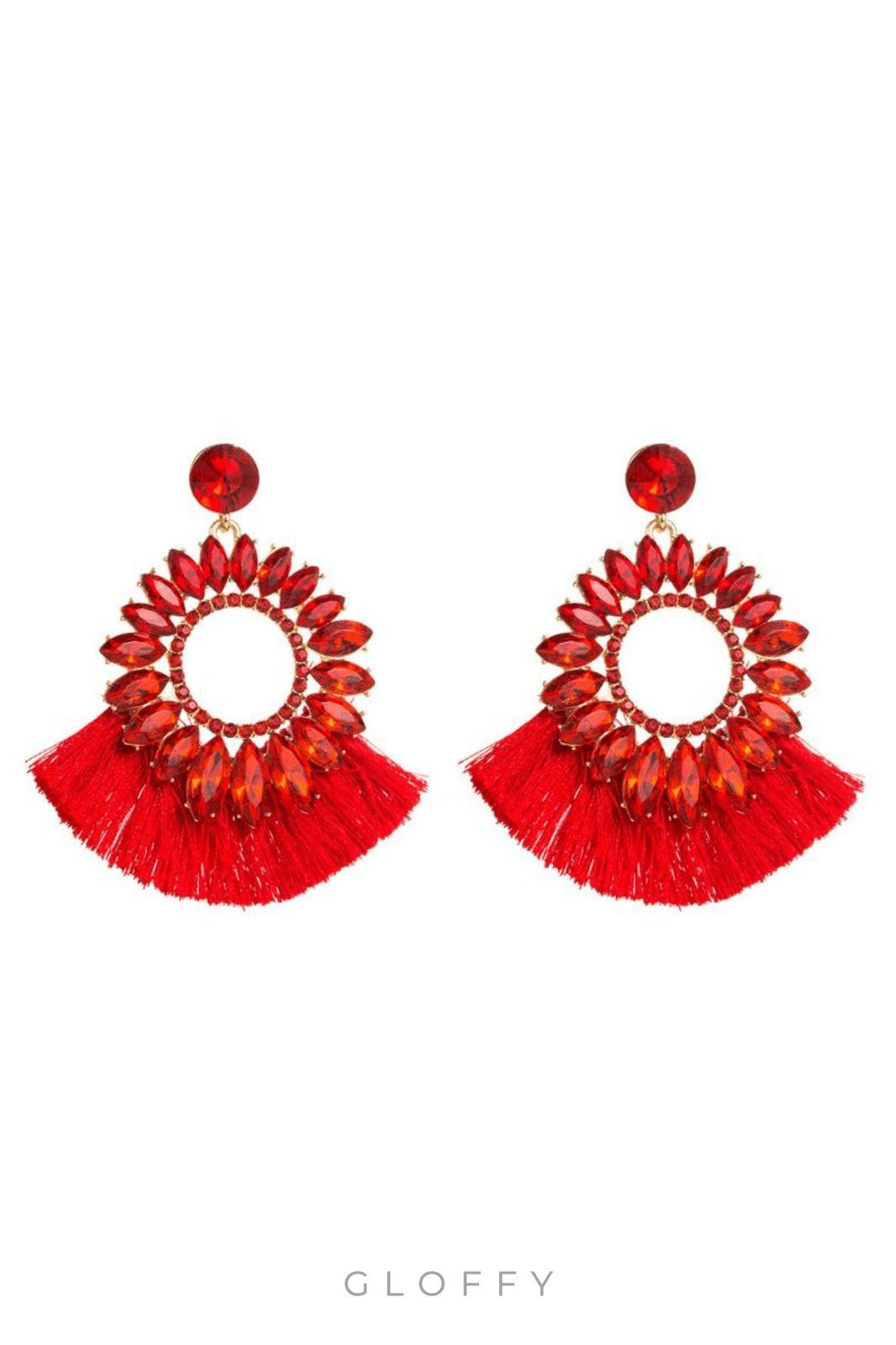 Naomi Ayçiçeği Şeklinde Püsküllü Püskül Küpe