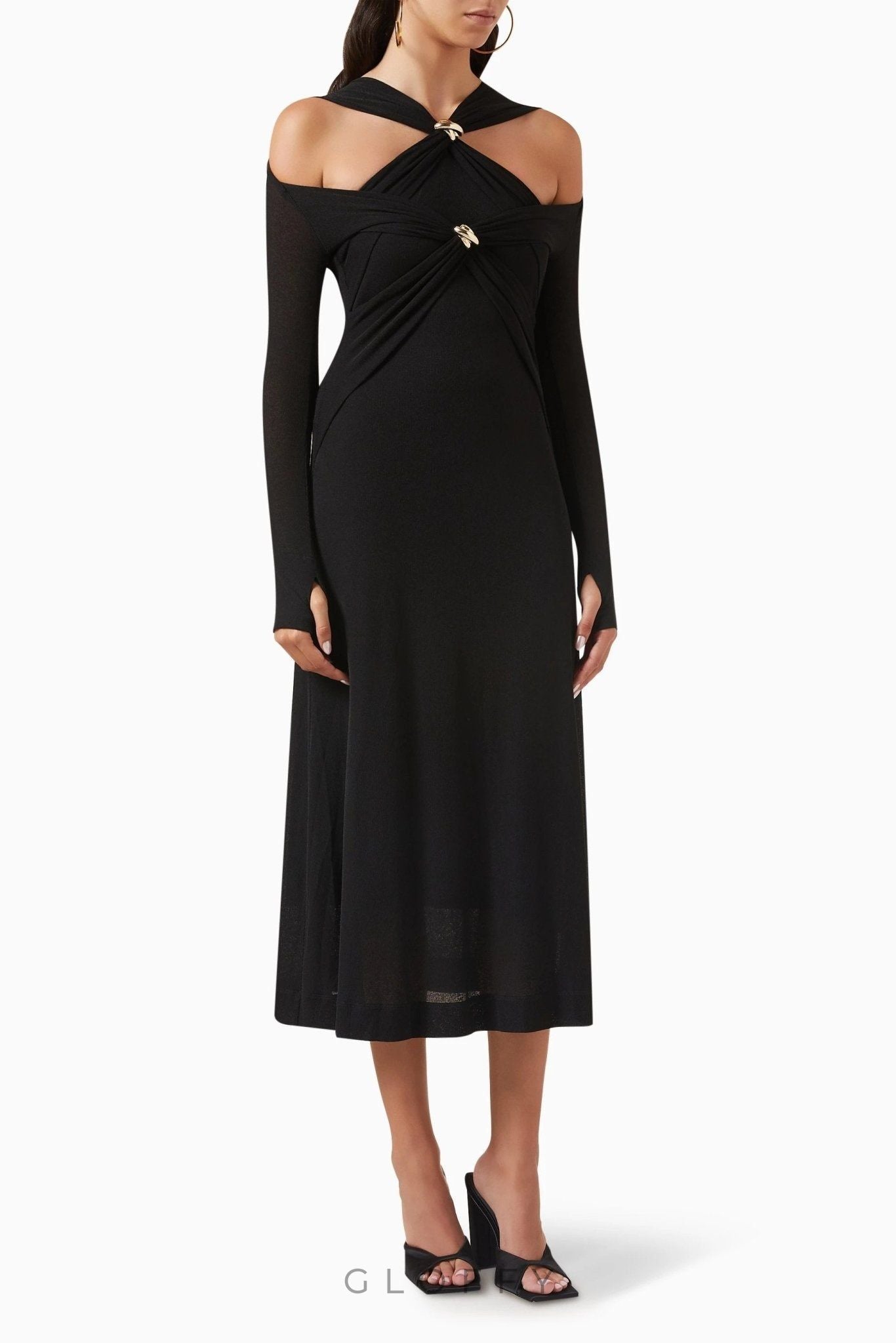 Nita Çapraz Detaylı Midi Elbise