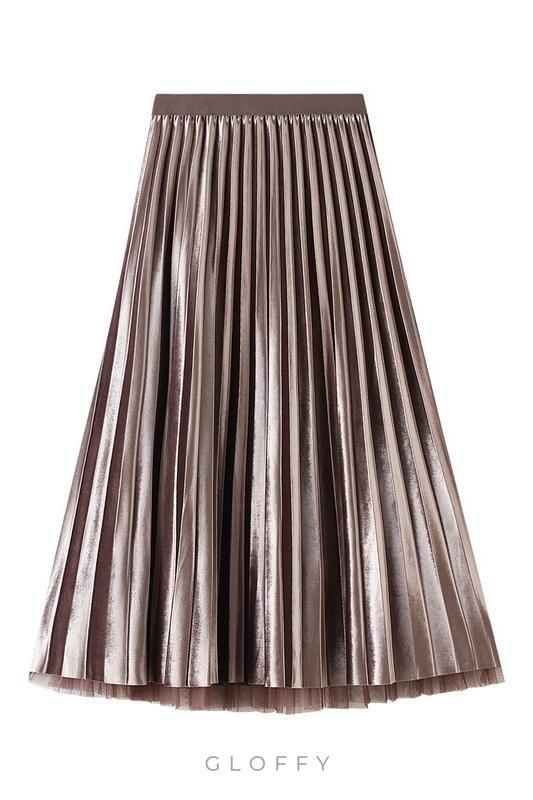 Çift Yönlü Pileli Midi Etek